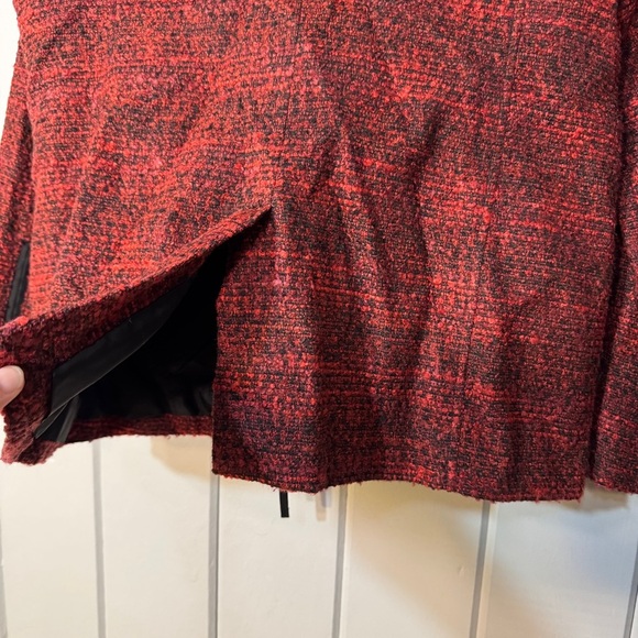 Lucky Brand red and black tweed moto jacket asymmetrical zip closure.‎ Size L - Picture 15 of 16